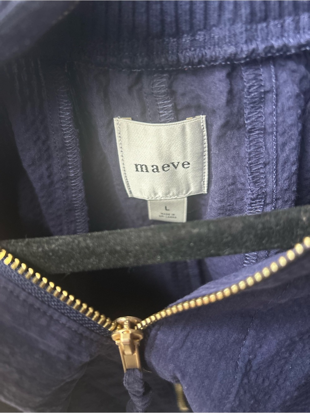 Maeve half zip puff sleeve, Henley blouse blue women L ‘msrp 108$GUC - Picture 7 of 8